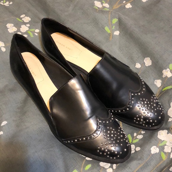Zara Shoes - Zara size 9 40 Loafer Shoes Black Studs